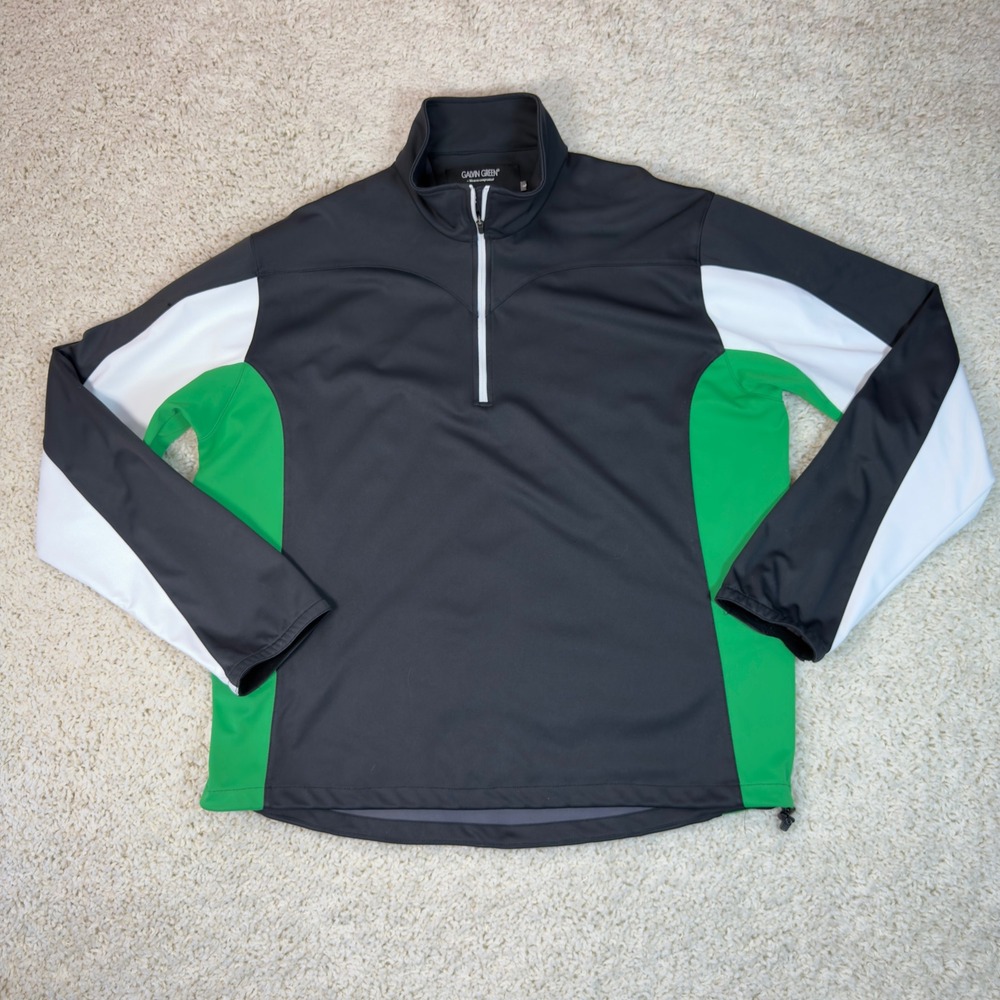 Galvin Green Windstopper 1/4 Zip Mens L Black Green Golf Soft Shell Gore